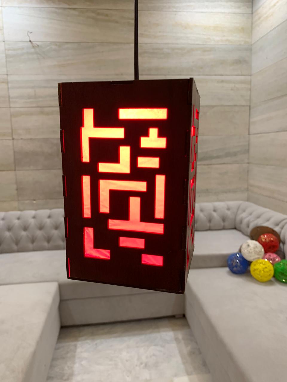 Stylish Single Hanging  BOX RED LIGHT  – A perfect home décor accessory available in elegant colors and modern designs. Easy to hang anywhere